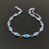 Wholesale Trendy cool blue zircon necklace bracelet two-piece light luxury niche high-end choker clavicle chain necklace