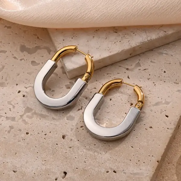 Wholesale 1 Pair/Package Casual Modern Style Sweet U Shape Handmade Polishing Plating 304 Stainless Steel 18K Gold Plated Earrings