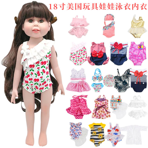 Wholesale 18 Inch Toy Doll Clothes One-Piece Swimsuit Beach Underwear Dress