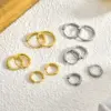 Wholesale Stainless Steel Circle Ear Clip Earrings Vacuum Electroplating DIY All-Match Titanium Steel Men's And Women's Earrings Simple Bracelet Earrings