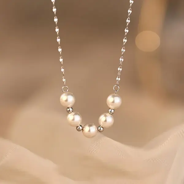 Wholesale PVD Coated Real Gold Plated 18K Gold Solid Color 304 Stainless Steel Sweet Waterproof Non Tarnish 304 Stainless Steel Necklace