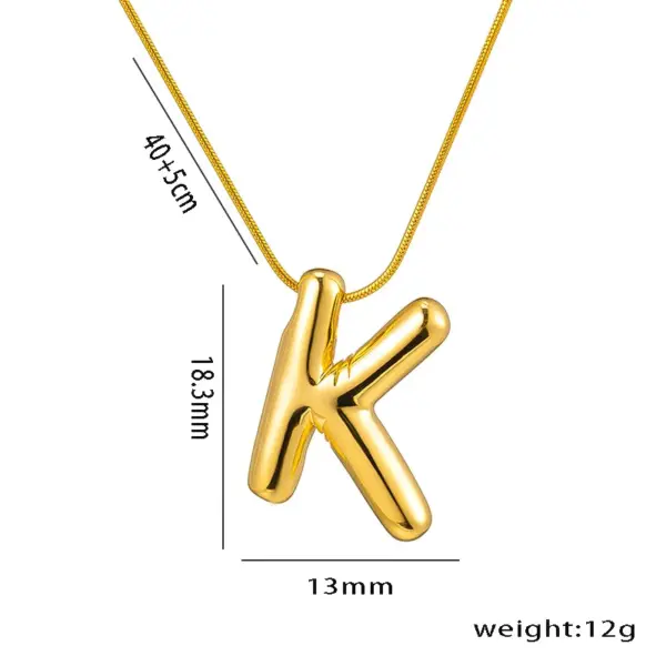 Wholesale PVD Coated Real Gold Plated Letter Stainless Steel Vintage Style Waterproof Non Tarnish Titanium Steel Pendant Necklace