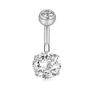 One Silver Double Zircon Ball