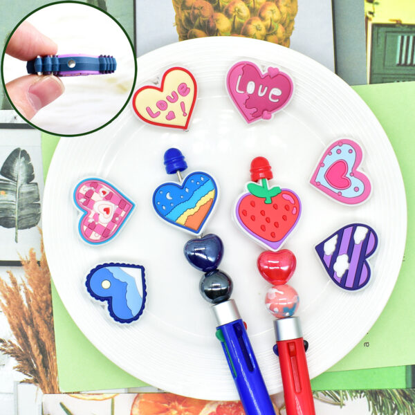 Wholesale Heart-shaped soft rubber beads