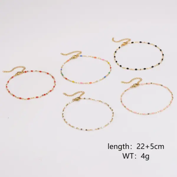 304 Stainless Steel Geometric PVD Coated 18K Real Gold Plated Vacation Simple Style Anklet
