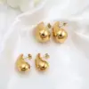 Wholesale 1 Pair Basic Geometric Plating Stainless Steel 18k Gold Plated Ear Studs
