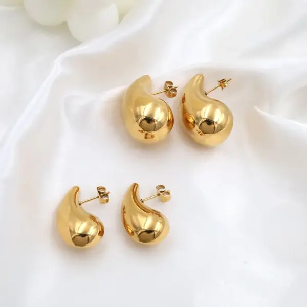 Wholesale 1 Pair Basic Geometric Plating Stainless Steel 18k Gold Plated Ear Studs