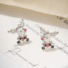 Wholesale Stylish Christmas Cute Reindeer Heart Earrings