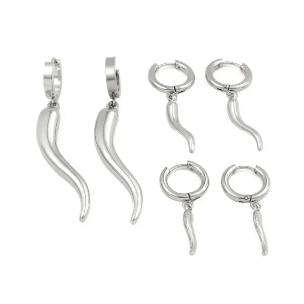 Wholesale PVD Coated 18K Gold Plated Stainless Steel Simple Style Waterproof Non Tarnish Drop Earrings