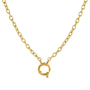 Medium Sailor Buckle round Pearl Chain