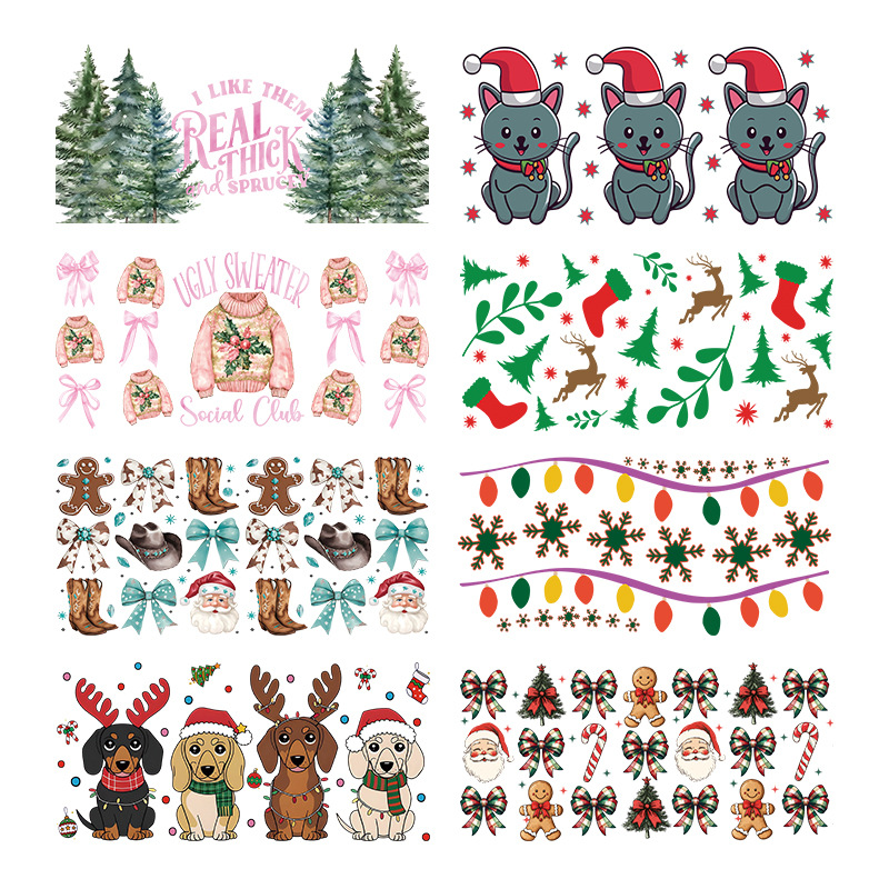 Wholesale Uv Transfer Sticker Tree Glass C Crystal Sticker 16oz C UV DTF Wraps