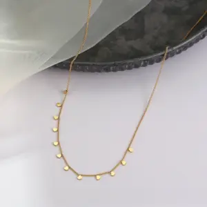 Wholesale Jewelry Simple Style Heart Shape 304 Stainless Steel 14K Gold Plated Polishing Patchwork Stainless Steel Necklaces