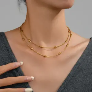 Double-Layer Rice Chain (Gold)