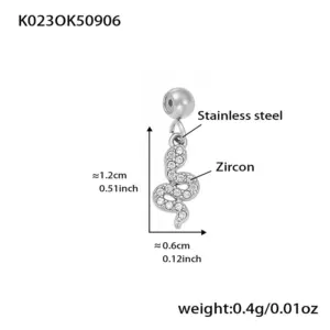 K023-Steel Color Snake Zircon Pendant