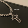 oly-826979e8942d9868d6ae895d2cbb53c9 Wholesale Dark Wind melting cross hip hop style Cuban necklace boys niche design sense female clavicle chain sweater chain
