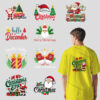 Wholesale Christmas stickers, white ink heat transfer printing, cartoon print stickers for clothing.