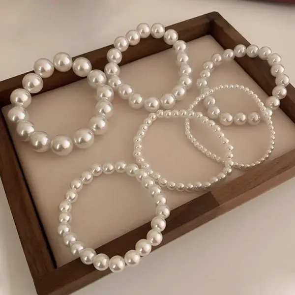 Wholesale Women's Plastic Bracelets Bangle Imitation Pearl Jewelry