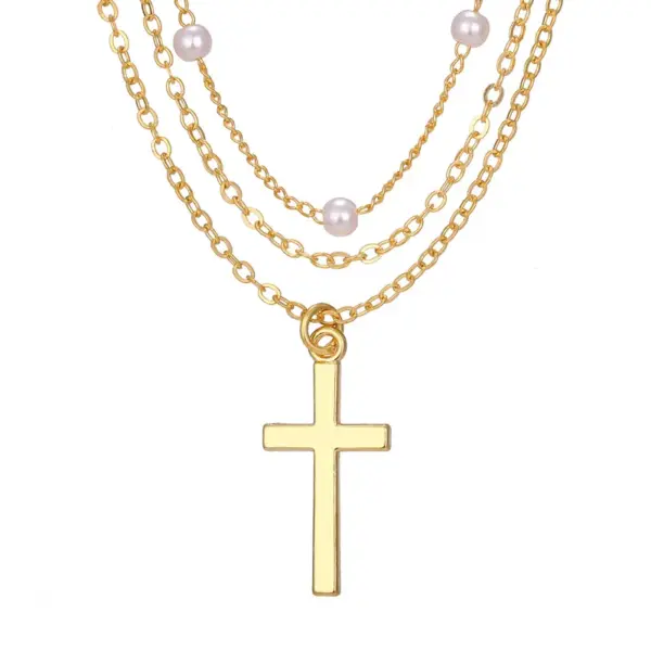 Wholesale Simple Style Classic Style Cross Alloy Wholesale Layered Necklaces