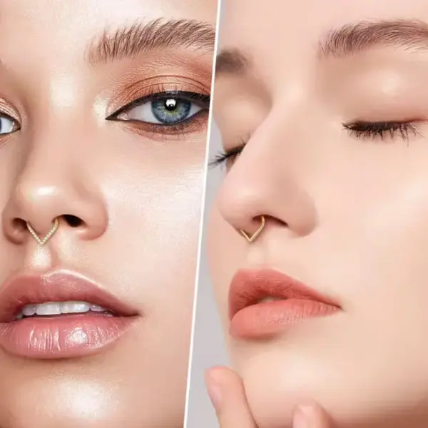 Wholesale 1 Piece Nose Rings & Studs Elegant Simple Style Water Droplets Pure Titanium Alloy Zircon Vacuum Plating 14K Gold Plated White Ear Cartilage