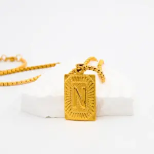 Wholesale Jewelry Fashion Letter 304 Stainless Steel 18K Gold Plated Plating Stainless Steel Necklaces