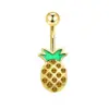 Wholesale 1 Piece Simple Style Heart Shape Pineapple Butterfly Plating Inlay Stainless Steel Zircon Navel Stud