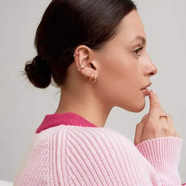 Wholesale 304 Stainless Steel Geometric PVD Coated 18K Real Gold Plated Simple Style IG Style Plating Gold Ear Cuffs