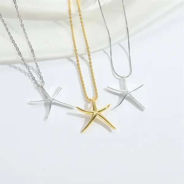 oly-82764540a0e3f34a13ce51d97fc13824 Wholesale Copper 14K Gold Plated Starfish Pendant Necklace