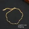 Solid Color Vacuum Plating Real Gold Plated Casual Simple Style Classic Style Waterproof Non Tarnish Chain Gold Anklet