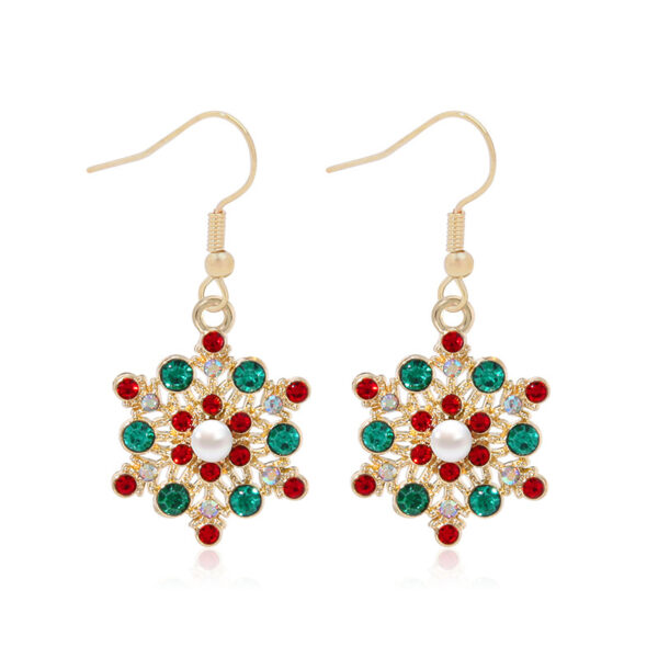 Wholesale Diamond Bell Snowflake Christmas Tree Earrings