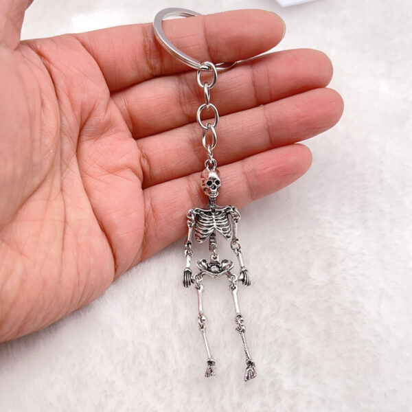 Wholesale Gothic Skull Keychain, Skull Man Keychain, Halloween Metal Skull Keyring