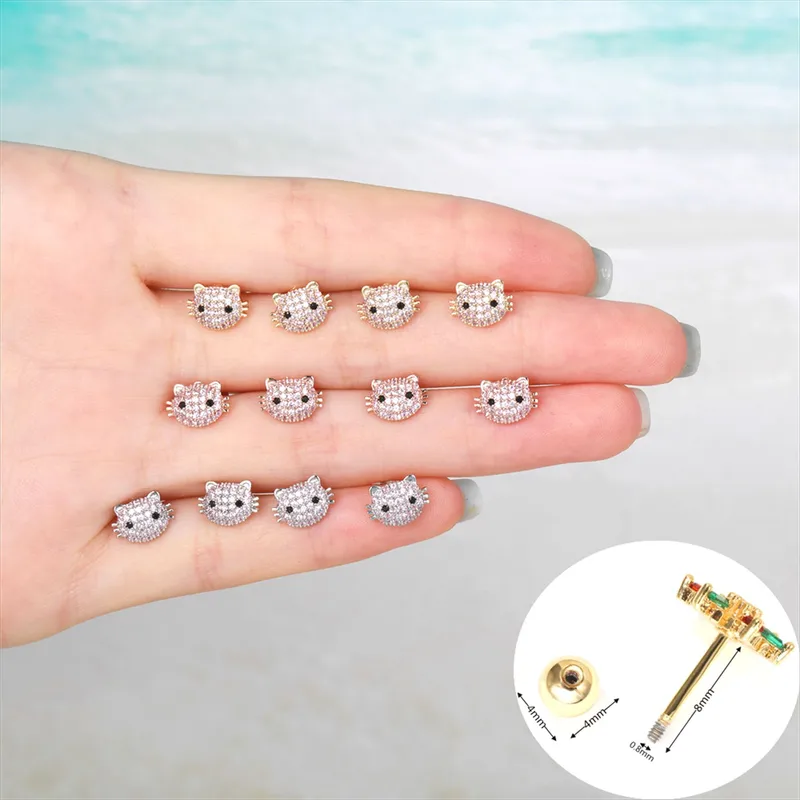 Wholesale Ear Cartilage Rings & Studs Animal Brass Gem