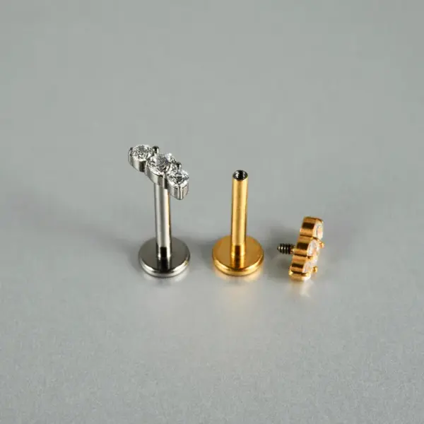 1 Piece Ear Cartilage Rings & Studs Casual Hip-Hop Snake Butterfly G23 Titanium Alloy Zircon Ion Plating (IP) 18K Gold Plated Lip