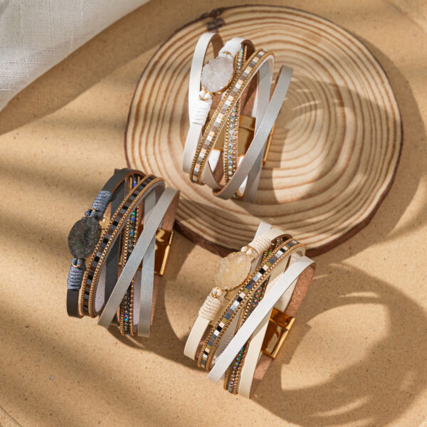 Wholesale Diamond studded magnetic buckle bracelet