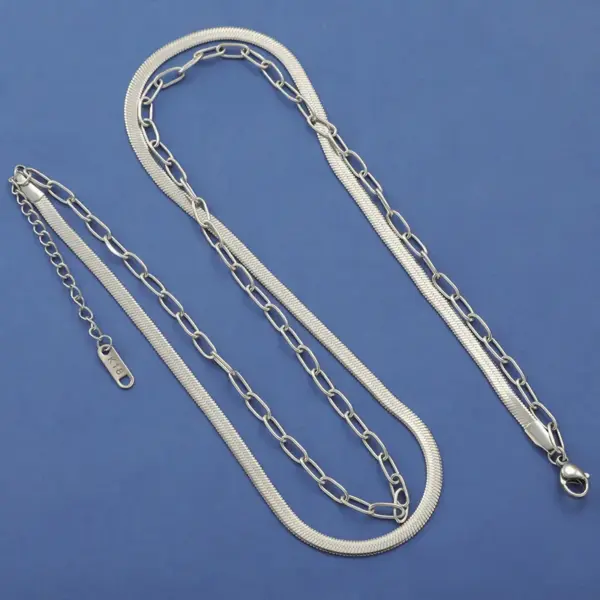 Wholesale PVD Coated 18K Gold Real Gold Plated Solid Color 304 Stainless Steel Hip-Hop Rock Waterproof Non Tarnish 304 Stainless Steel Necklace