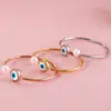 Wholesale Fashion Devil's Eye Titanium Steel Inlay Opal Bracelets Earrings Necklace