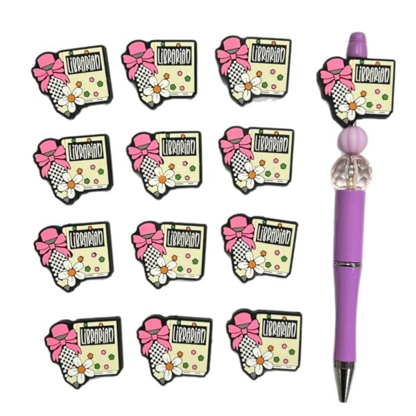 Wholesale New cross-border epoxy resin cartoon learning series light-up DIY loose beads food-grade silicone nipple chain beaded pen