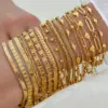 Vacuum Plating 18K Gold Plated Chains Print 304 Stainless Steel Elegant Basic 304 Stainless Steel Lobster Trier Clasp Closure Bracelets
