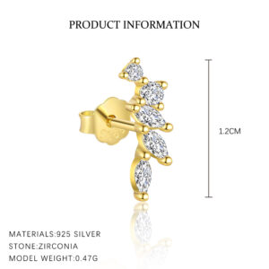 E4812-gold color/single / 925 silver