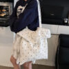 Wholesale 2025 Spring and Summer New Korean Style Polar Dot Cloth Bag Shoulder Bag Fairy Style Ruffle Handbag Women's Holiday Chiffon Bag