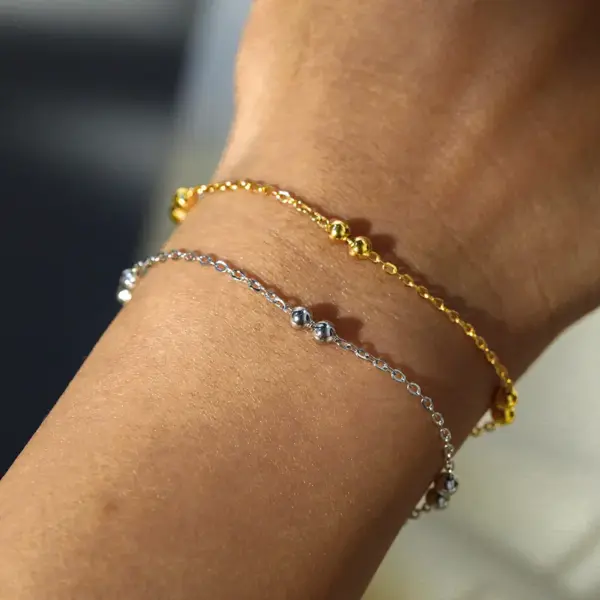 Wholesale 18K Gold Plated 316 Stainless Steel Vacuum Electroplating (In Furnace) No Inlay Material Chain Printing Electroplating 04 Flat Cross Bag Double Bead Necklace For Unisex National Day