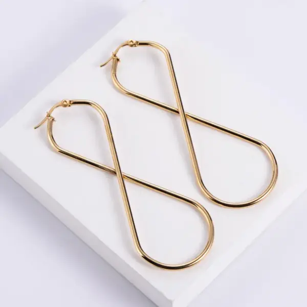 Wholesale Simple Style Geometric Plating Stainless Steel No Inlaid 18K Gold Plated Earrings