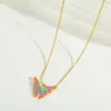 304 Stainless Steel 18K Gold Plated IG Style Sweet Simple Style Butterfly Pendant Necklace