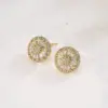 Wholesale Fashion Geometric Inlaid Zircon Copper Zircon Earrings