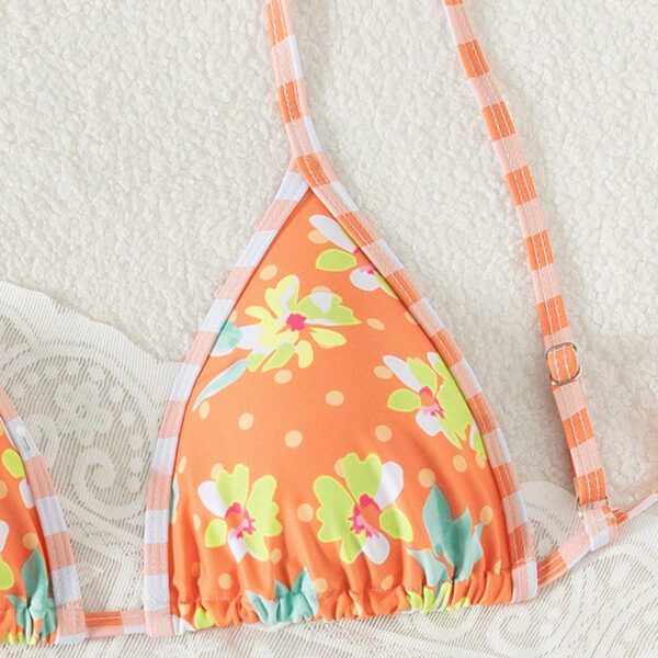 Wholesale 2025 New European and American Split Bikini Swimsuit Cross-Border Amazon Floral Sexy Beach Vacation Bikini