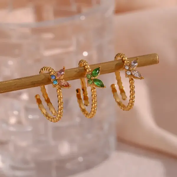 Wholesale PVD Coated Real Gold Plated 18K Gold Butterfly 304 Stainless Steel Waterproof Non Tarnish Rings