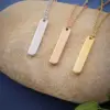 Wholesale 304 Stainless Steel Geometric Customization Laser Engraving PVD Coated 18K Real Gold Plated Simple Style Roman Style Commute Waterproof Non Tarnish Rose Gold Gold Silver Pendant Necklace