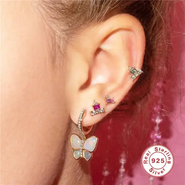 1 Piece 925 Sterling Silver Geometric Earrings