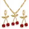 Wholesale Women'S Glass Copper Diamond Cherry Artificial Gemstones Wedding Jewelry