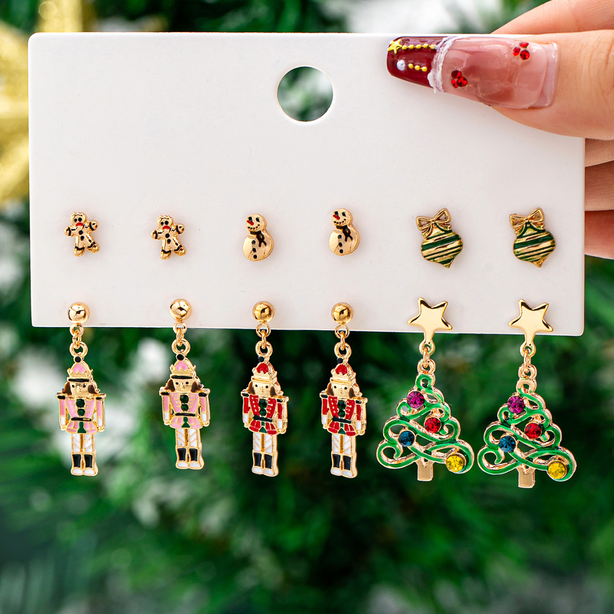 Wholesale Christmas Tree Saint Series Earring Set