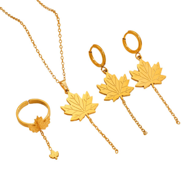 oly-82bd85b36d3e1764b719c1c901d57908 Wholesale Tassel Maple Leaf Stainless Steel Pendant
